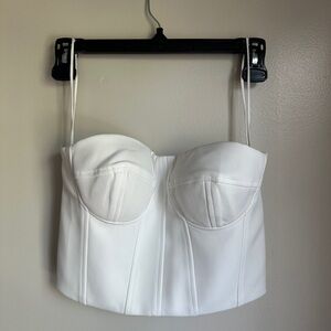 White Corset Top Bustier Bridal Rehearsal Dinner Outfit - size XS